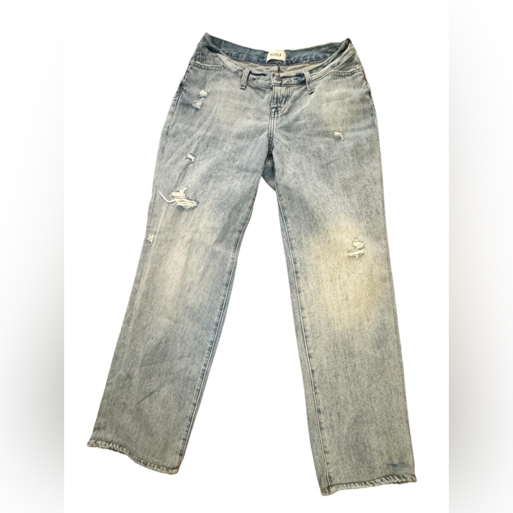 Pistola Light Blue Distressed Boyfriend Jeans